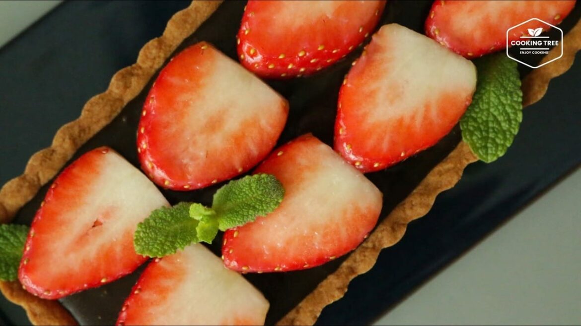 Erdbeer-Tarte mit Pudding-Ganache