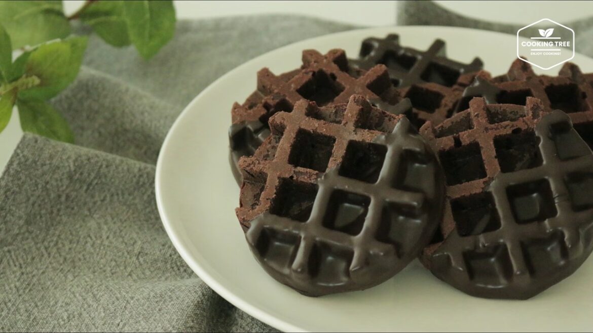 Gebackene Schokoladen-Waffel-Donuts