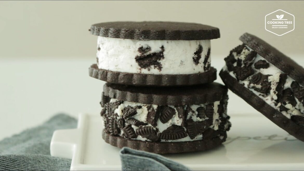 Schokoladenkekse Oreo-Eis-Sandwich