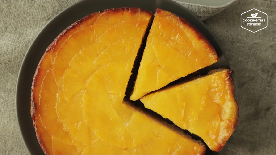 Umgedrehter Ananaskuchen