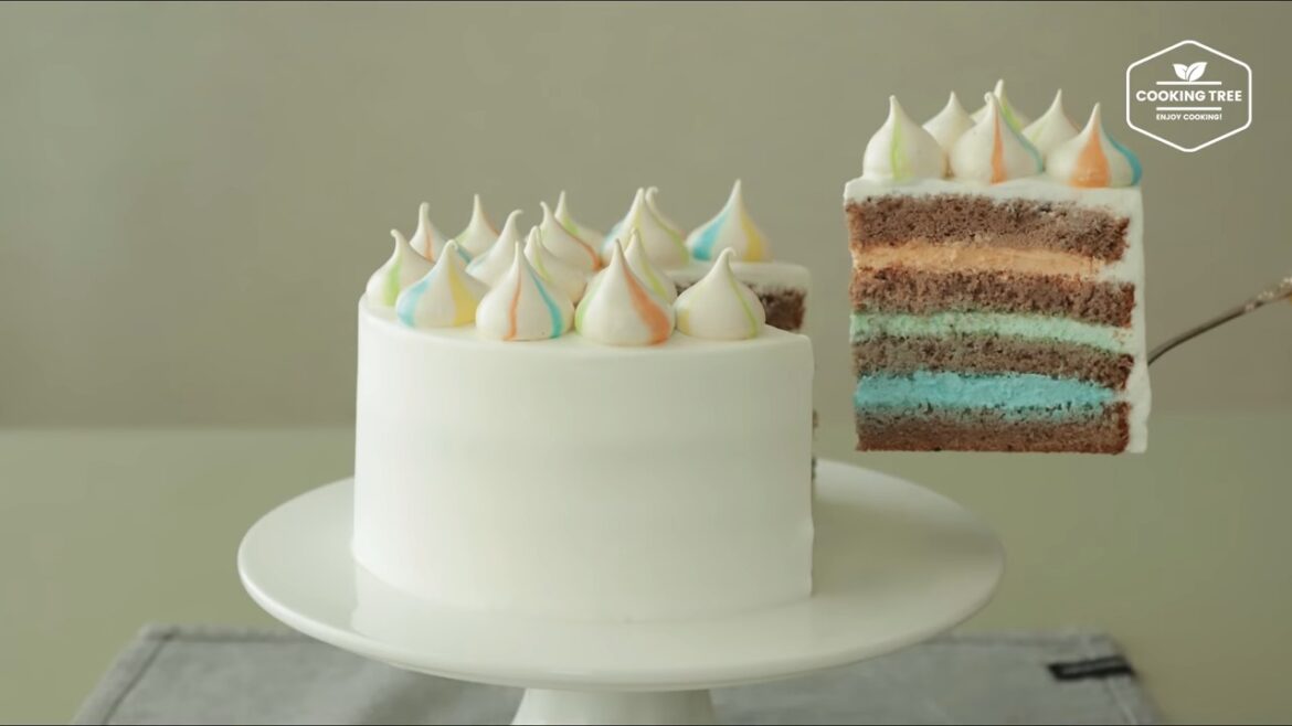 Pastell-Baiser-Keks-Kuchen