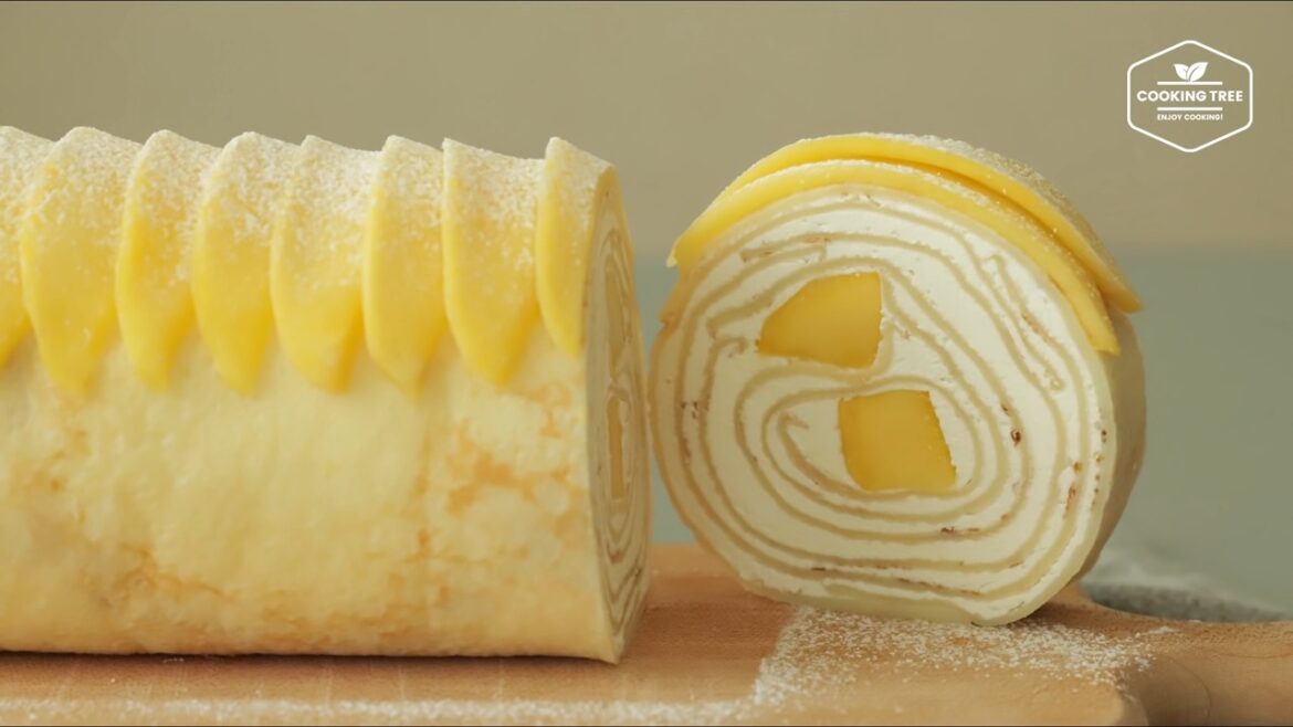 Mango-Crepe-Roll-Kuchen
