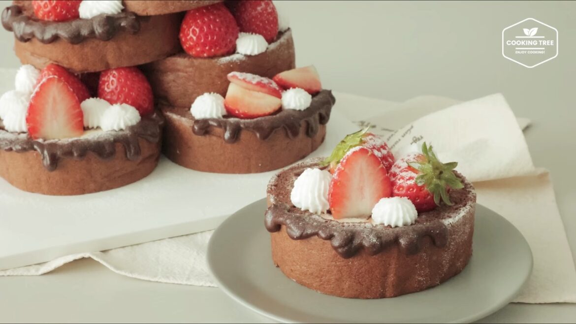 Erdbeer-Schokoladen-Rollkuchen