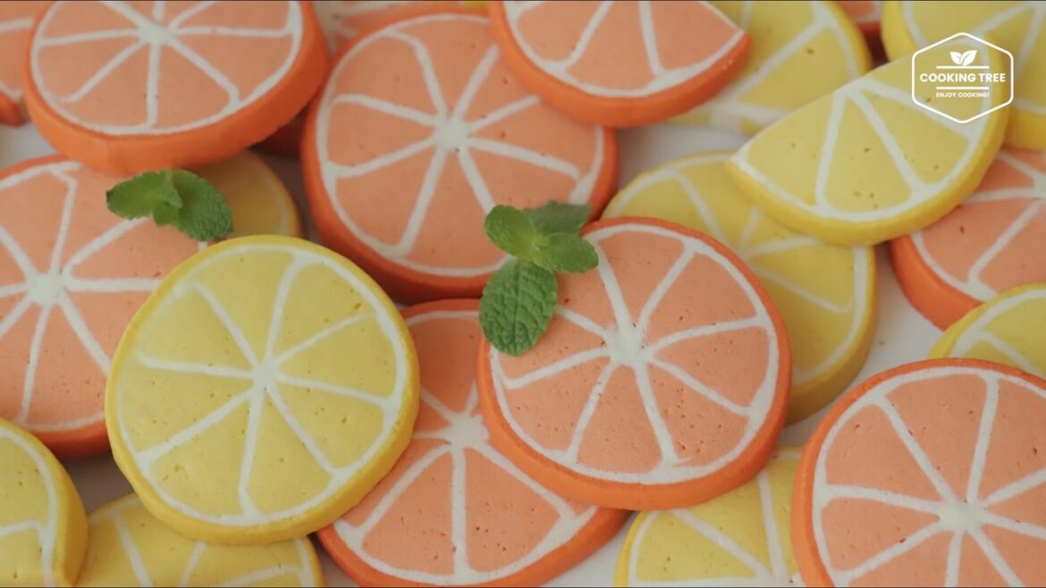 Orangen- und zitronenförmige Kekse