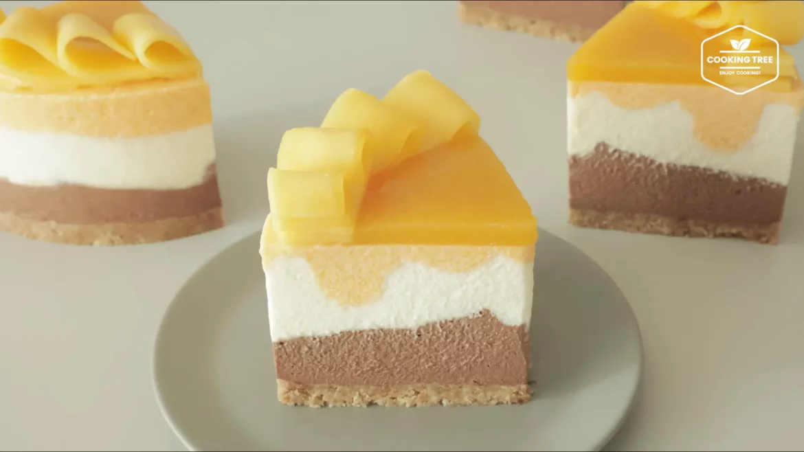 No-Bake-Mango-Schokoladen-Käsekuchen